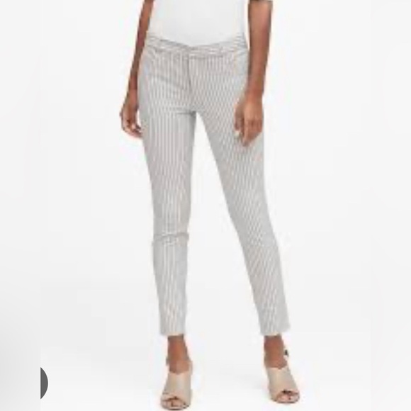 NWT Banana Republic Navy pinstriped Sloan Petite Pants - Picture 1 of 5